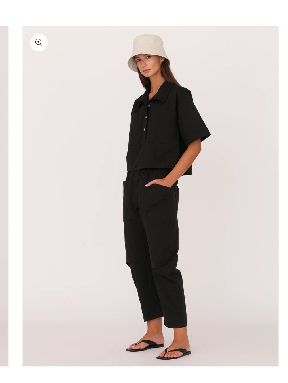 SECULAR Women's Black Cropped Travis Pant Barrel Leg 100% Cotton
